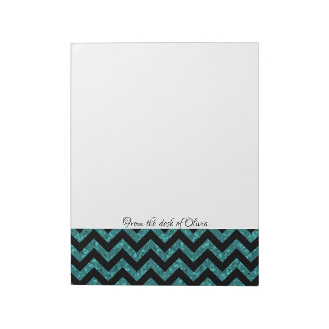 Bloc-notes Chevron Parties scintillant turquoise (Tourné)