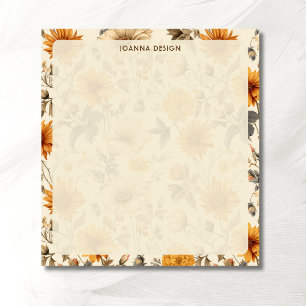Bloc-notes Chic Fleur de Champ Crème Rustique