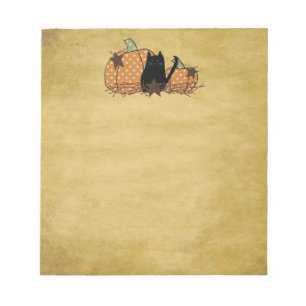 Bloc-Notes Citrouille Et Chat Noir