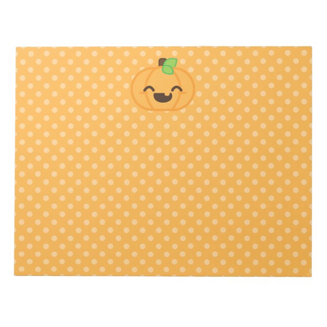 Bloc-notes Citrouille Kawaii Jack-o'-lantern (Devant)