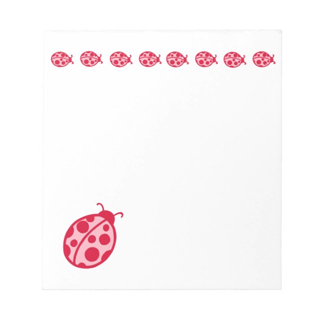 Bloc-notes coccinelle rose et rouge (Devant)
