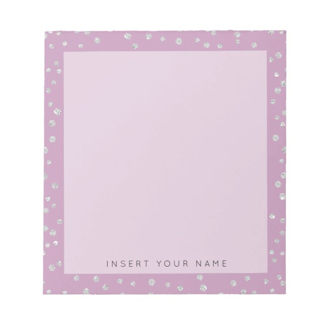 Bloc-notes Confetti en cristal rose rose 5,5 po x  (Devant)