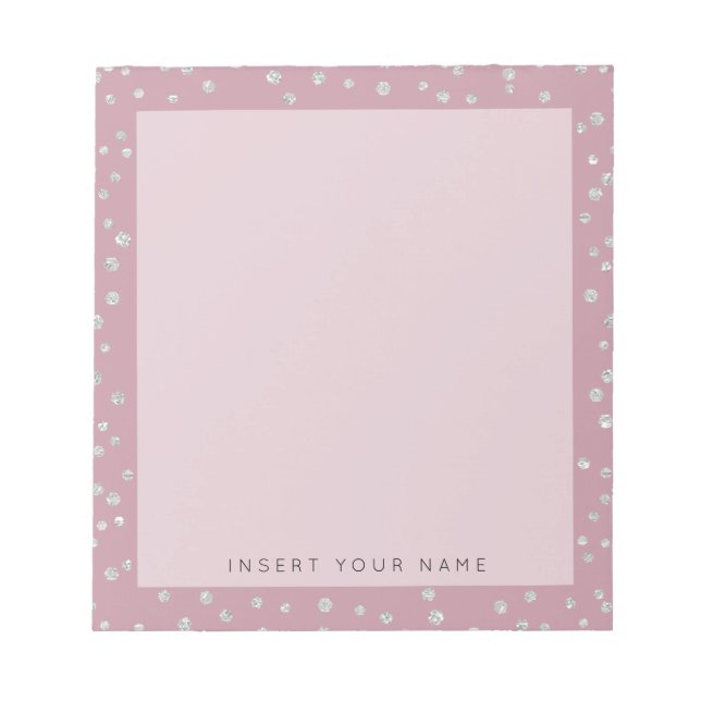 Bloc-notes Confetti en cristal rose vierge 5,5 po  (Devant)