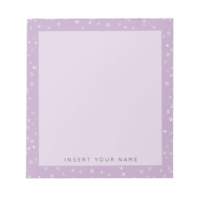 Bloc-notes Confetti en cristal violet 5,5 po x 6 p (Devant)