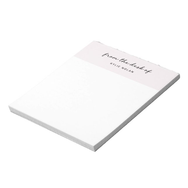Bloc-notes couleur perle avec monogramme écriture  (Tourné)