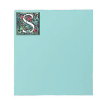 Bloc-notes couleur S Monogramme 5,5 po x 6 po - 40