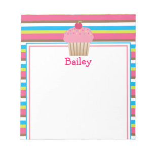 Bloc-notes Cupcake rayé bonbon mignon