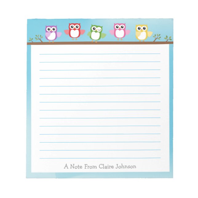 Bloc-notes Cute Owl (Devant)