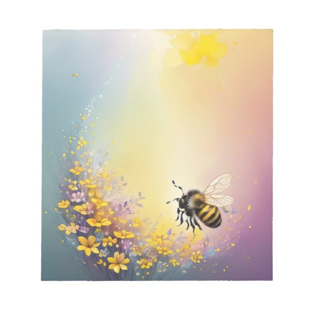 Bloc-notes d'abeille à fleurs (Devant)
