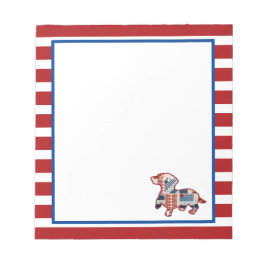 Bloc-notes Dachshund rouge, blanc et bleu