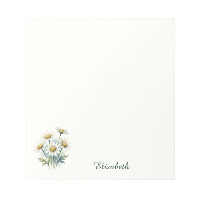 Bloc-notes Daisy nom personnalisé (Devant)