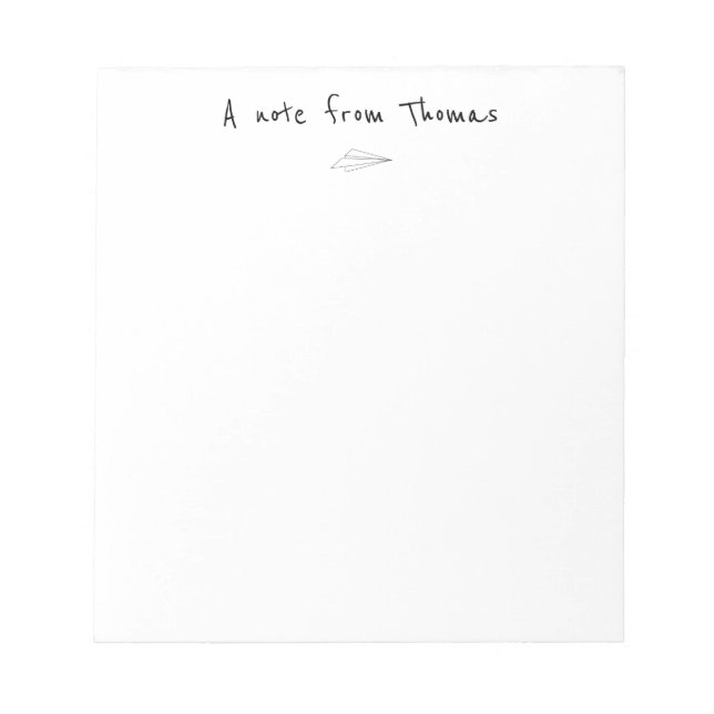 Bloc-notes d'avion en papier simple (Devant)