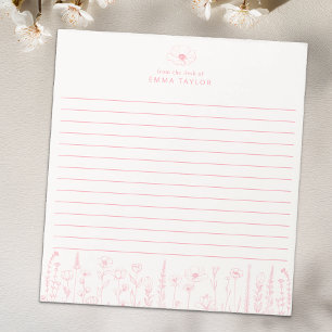 Bloc-notes de bureau floral personnalisé à fleurs