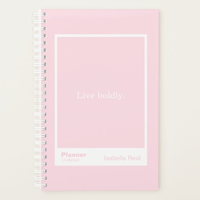 Bloc-notes de citation rose pâle | Entièrement per (Devant)