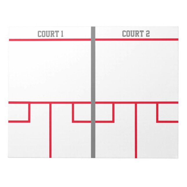 Bloc-notes de court de squash pour les cours d'ins (Devant)