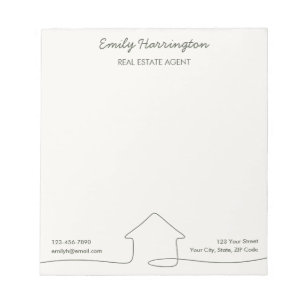 Bloc-notes de dessin au trait Agent immobilier ver