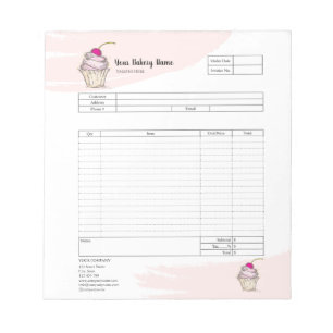 Bloc-notes de facture de formulaire de commande de