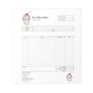 Bloc-notes de facture de formulaire de commande de