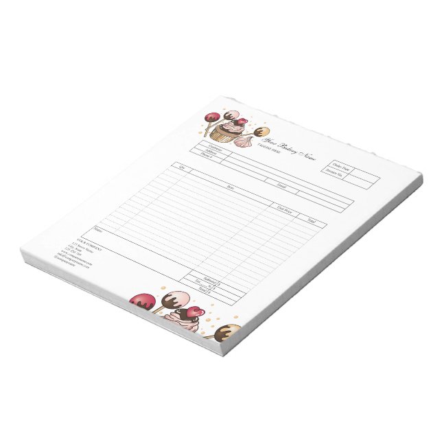 Bloc-notes de facture de formulaire de commande de (Tourné)