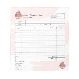Bloc-notes de facture de formulaire de commande de
