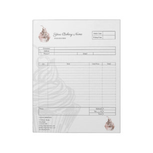 Bloc-notes de facture de formulaire de commande de