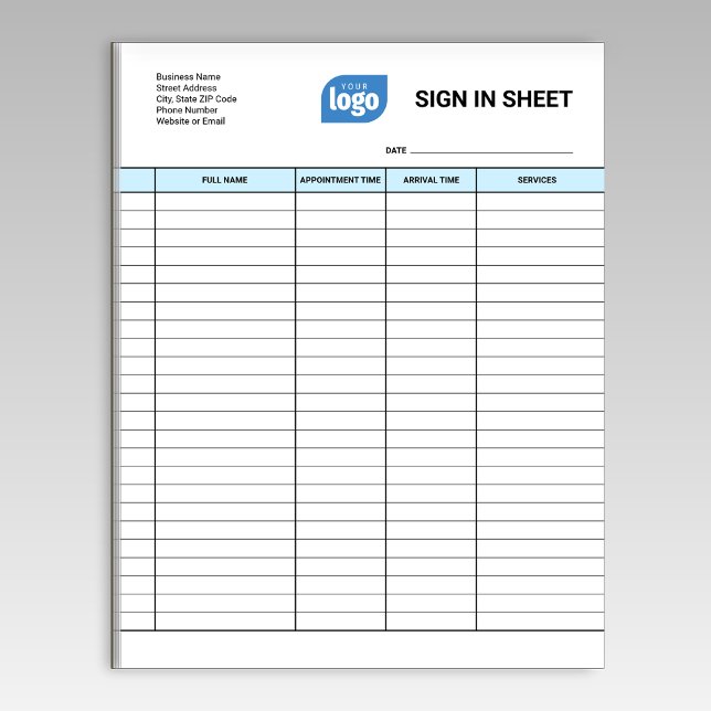 Bloc-notes de feuille de connexion client entrepri (Créateur téléchargé)