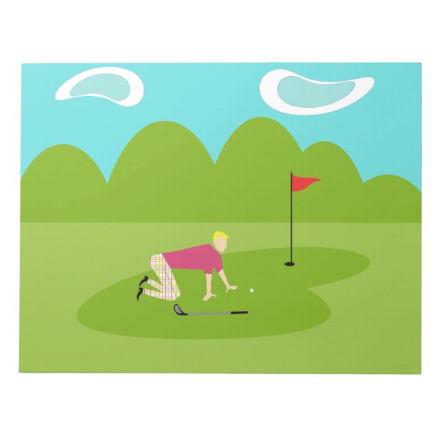 Bloc-notes de Golfeur rétro (Devant)