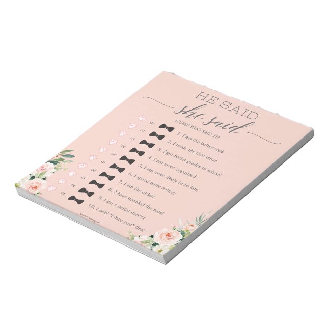 Bloc-notes de jeu de douche de mariée à budget lim (Tourné)