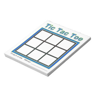 Bloc-notes de jeu Tic Tac Toe bleu vert