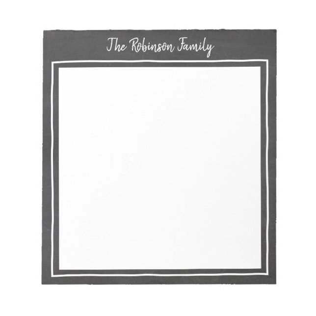 Bloc-notes de la famille personnalisée Chalkboard (Devant)