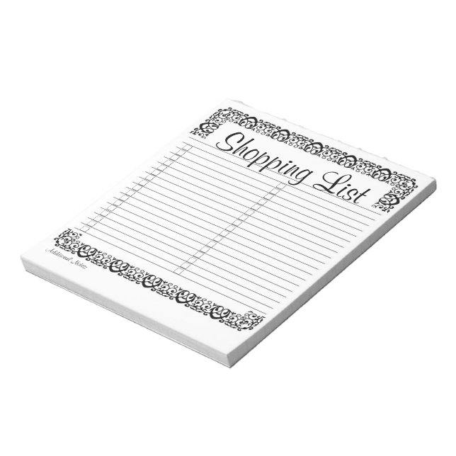 Bloc-notes de la liste d'achats (Tourné)