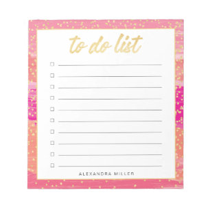 Bloc-notes de liste de choses à faire en confettis