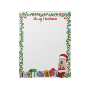Bloc-notes de Noël personnalisé 11 x 8,5" cristal