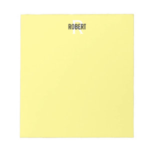 Bloc-notes de nom jaune moderne