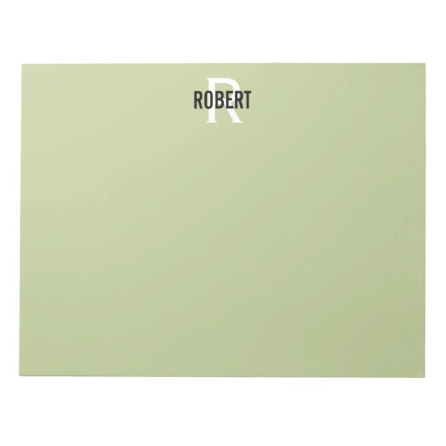 Bloc-notes de nom vert moderne (Devant)