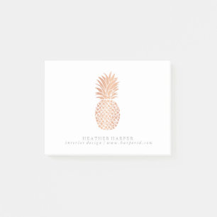Bloc - notes de notes de post-it - ananas rose