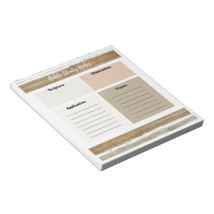Bloc-notes de notes d'étude biblique neutre rustiq
