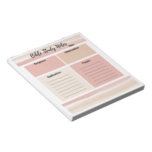 Bloc-notes de notes d'étude de la Bible aux tons r