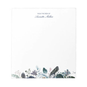 Bloc-notes de papeterie personnelle Navy Boho Flor