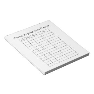 Bloc-notes de planification de rendez-vous chez le