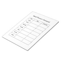 Bloc-notes de planification des repas hebdomadaire