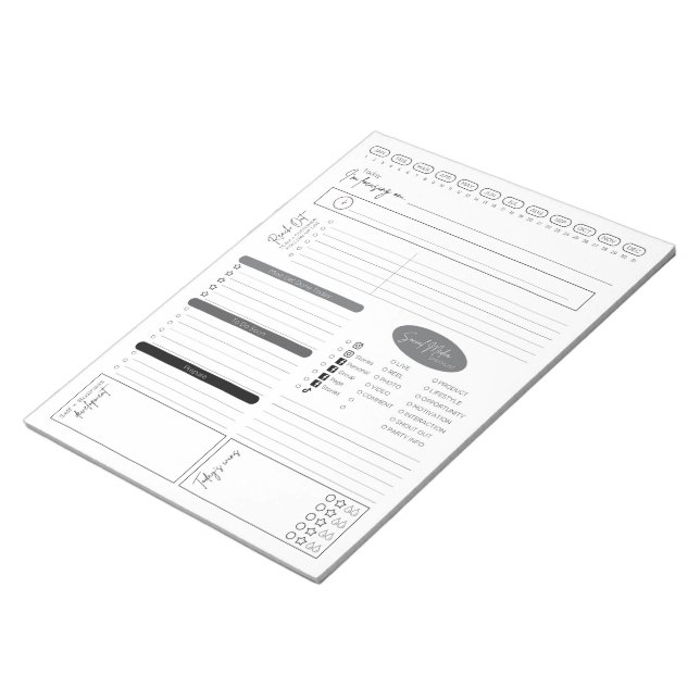 Bloc-notes de planification quotidienne des ventes (Incliné)