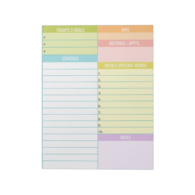 Bloc-notes de planification quotidienne personnali (Tourné)
