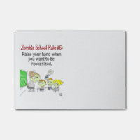 Bloc - notes de post-it d'école de zombi