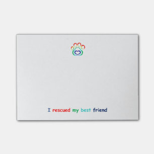 Bloc-notes de post-it d'empreinte de patte, chien