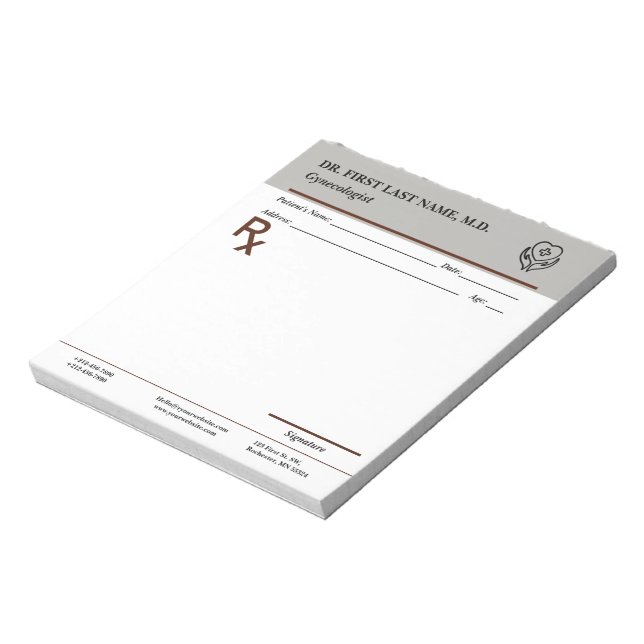 Bloc-notes de prescription médicale personnalisabl (Tourné)
