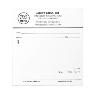 Bloc-notes de prescription modifiable