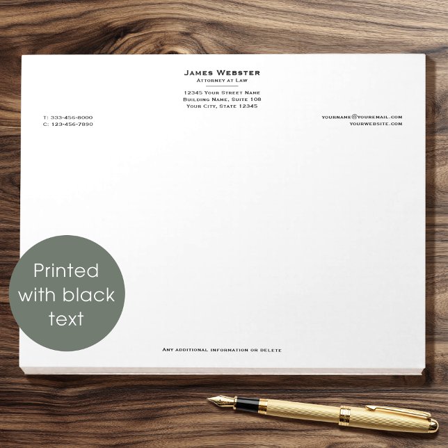 Bloc-notes de procureur classique noir modèle (Créateur téléchargé)