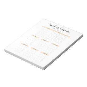 Bloc-notes de programme de nettoyage