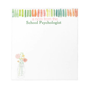 Bloc-notes de psychologue scolaire à l'aquarelle